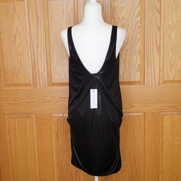 Diane von Furstenberg Lesley Liquid Jersey Dress Black Wet Look NEW MSRP $373 - Picture 7 of 16